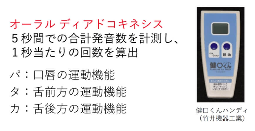 舌口唇機能性低下の評価法の画像